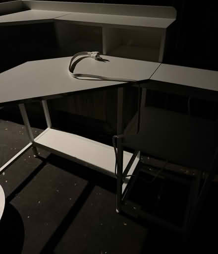 Photo of free Corner desk w shelves & chargers (1089 West Olive Avenue) #4