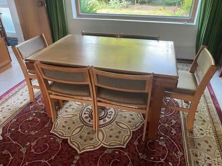 Photo of free Wooden extendable table & 6 chairs (BR68HD) #1