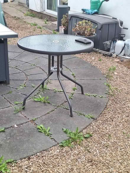 Photo of free 80c m patio table (Killiney, Co DUBLIN) #1