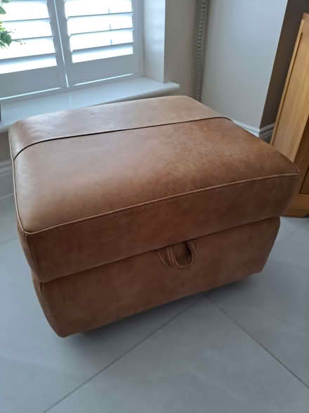 Photo of free Leather two-seater sofa and pouffe (Gillingham ME7) #4