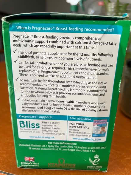 Photo of free Pregnacare vitamins (Redbridge IG1) #3