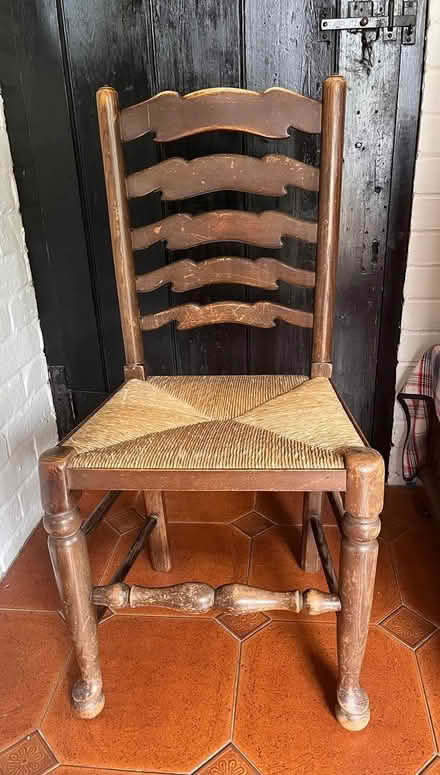 Photo of free 4 x Antique ladder back chairs (Newbury RG20) #2