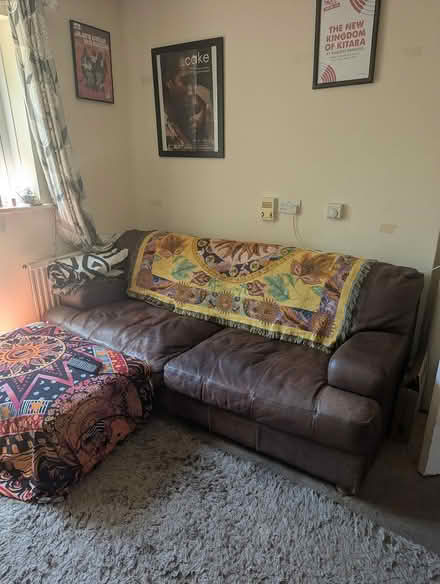 Photo of free Family size real leather sofa (Bethnal green) #2