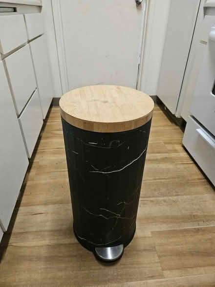 Photo of free Cylindrical Trash Can 25 inches (Fair Oaks and Wolfe) #1