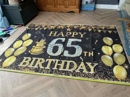Photo of free 65th Birthday Banner and additional party bits (St Anne's on the Sea FY8) #1