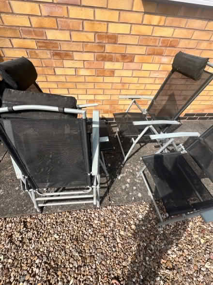 Photo of free 4 fold-up hi-back garden chairs (Oadby, Leicester LE2) #1