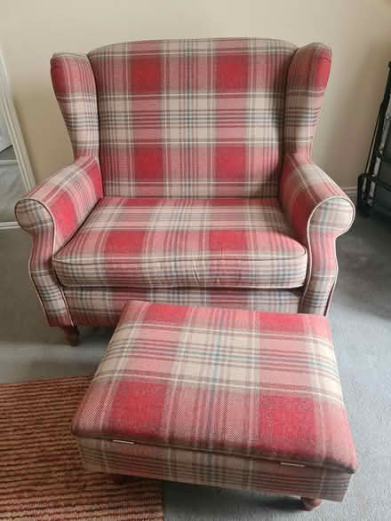 Photo of free Two seat sofa, chair and footstool (East Boldon NE36) #1