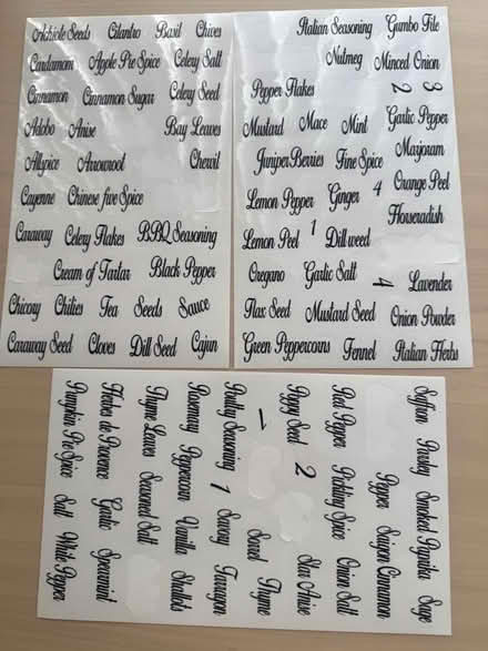 Photo of free Spice Jar Labels (Elm Park RM12) #3