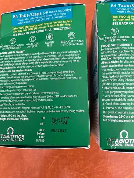 Photo of free Pregnacare vitamins (Redbridge IG1) #2