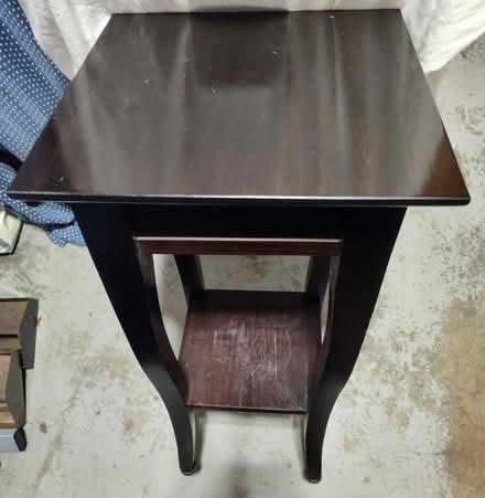 Photo of free Small Pier 1 table - walnut finish (Saugus) #1