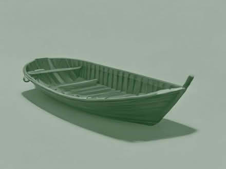Photo of Small Wooden or Fibreglass Rowing Boat With Oars (Horton Bank BD6) #1