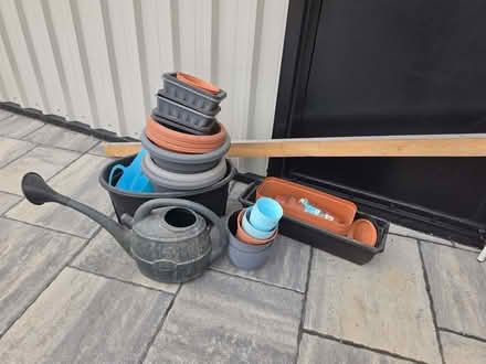 Photo of free Misc plant pots, trays and watering can (Somerset BT51) #1