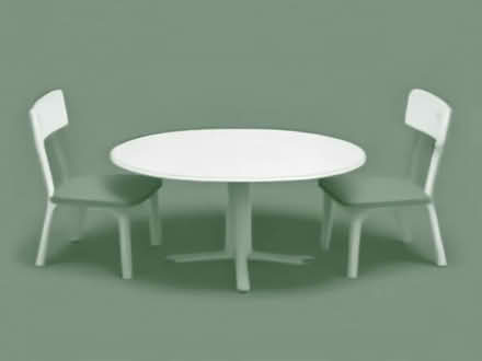 Photo of free solid small dropleaf table&4 chairs made by younger british (Rush Green RM1) #1