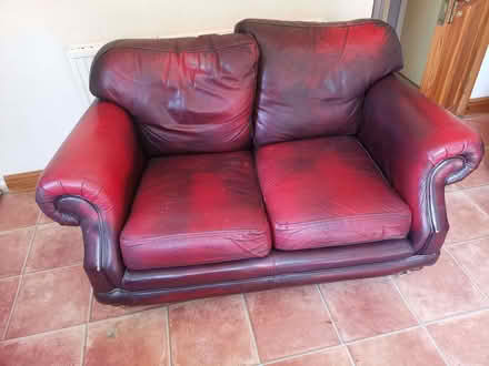 Photo of free Quality large brown/tan leather settee (Burncross S35) #1