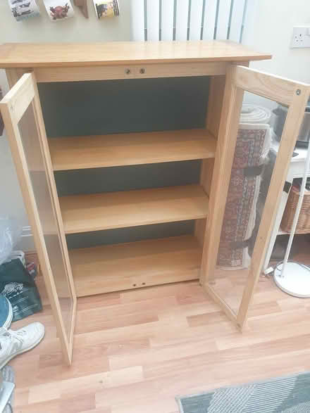 Photo of free Glass-fronted pine cabinet (Marple) #2