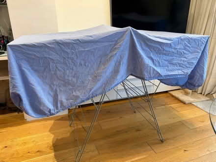 Photo of free Single blue fitted bedsheet - polyester/cotton, (Shepherds Bush W6) #1