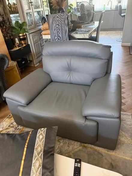 Photo of free Grey leather armchair (Worcester Park KT4) #1