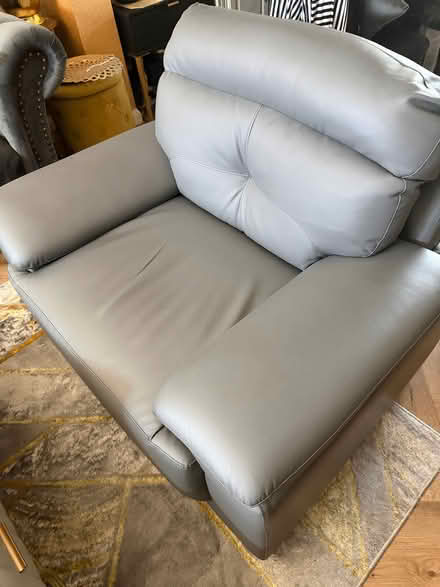 Photo of free Grey leather armchair (Worcester Park KT4) #3