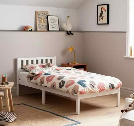 Photo of White wooden single bed (Branksome BH12) #1