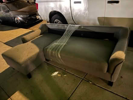 Photo of free Gray sofa with matching ottoman (1089 West Olive Avenue) #1