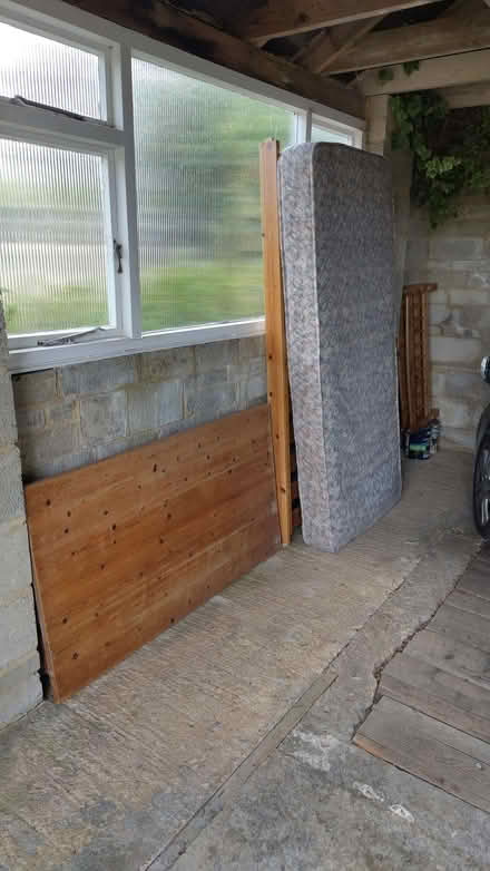 Photo of free Pine dining table (legs unscrewed) and single bed. (Mt Vernon GL5) #1