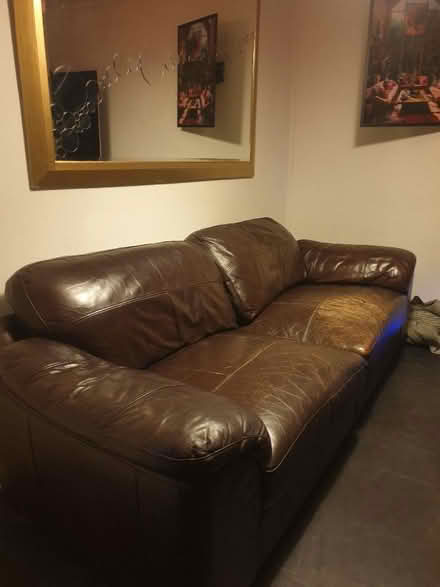 Photo of free Leather sofa (Low Water BA11) #2