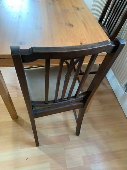 Photo of free Pine table and four mixed chairs (Belper DE56 1DP) #3