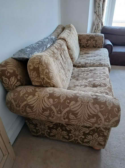 Photo of free 4 seater sofa brown fabrick (S11 8) #1