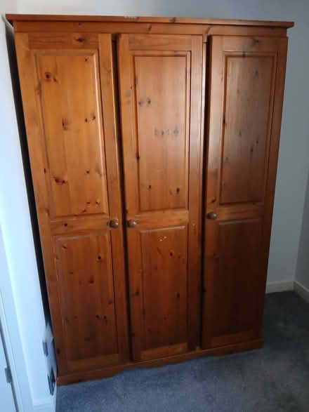 Photo of free Triple door pine wardrobe (Norton Fitzwarren, TA2) #1