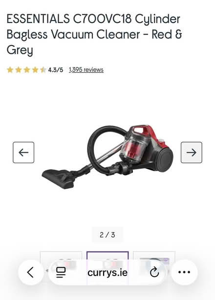 Photo of free Vacuum Cleaner - Curry’s C7OOVC18 (Sandycove) #2