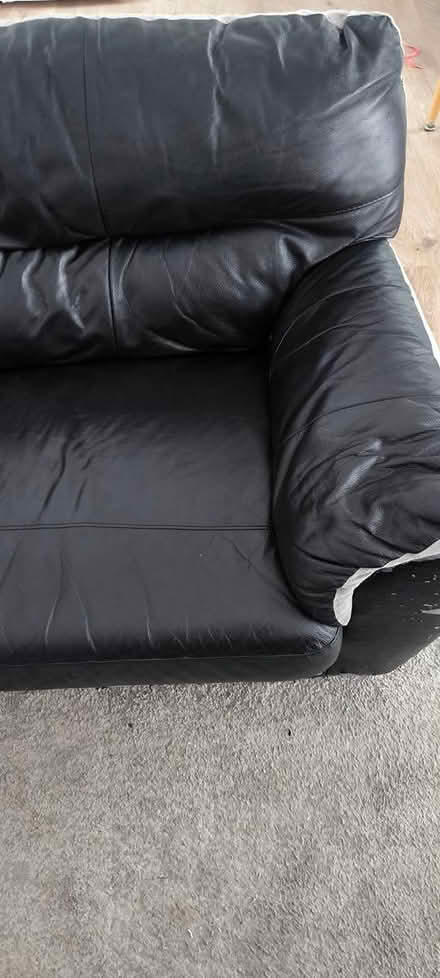 Photo of free 2 seater couch black mostly leather (Newcastle, Co. Wicklow) #2