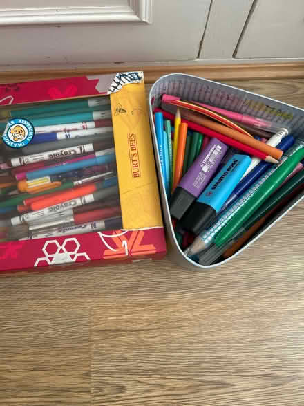 Photo of free Two tubs of pens & pencils (Wivenhoe CO7) #1