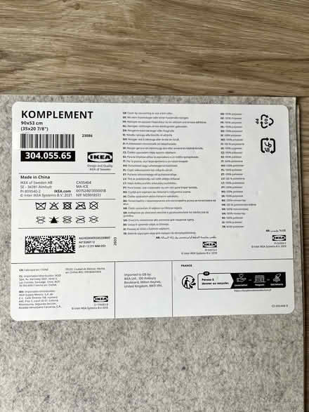 Photo of free Ikea felt drawer liner (Broken Cross SK10) #2