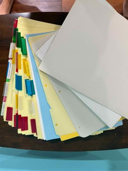 Photo of free Notebook dividers and misc paper (Patuxent Glen Community,Severn) #1