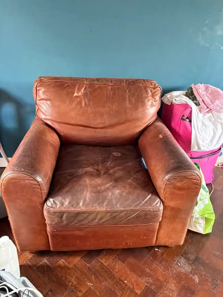 Photo of free Leather sofa and two chairs (Crumpsall M8) #2