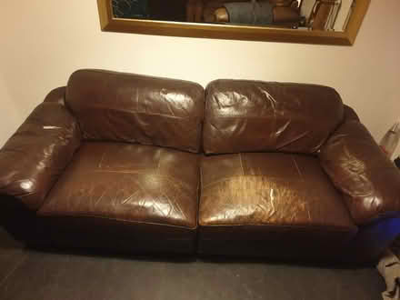 Photo of free Leather sofa (Low Water BA11) #1