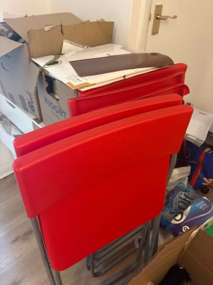 Photo of free 4 ikea red chairs (Croydon SM6) #1