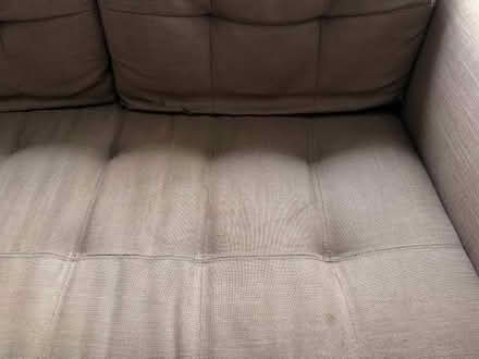 Photo of free Two seater mid century grey couch - with fire label (Fetcham KT22) #2