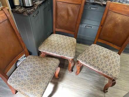 Photo of free Three sold oak wood chairs (Langley SL3) #1