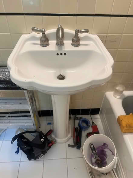 Photo of free Sink pedestal bathroom (4422 Davenport St NW) #1