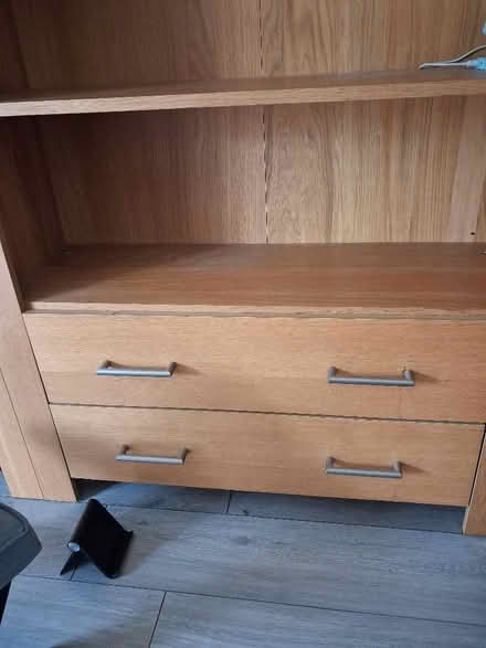Photo of free Teak effect wall unit with 2 drawers (Great Parndon CM19) #2