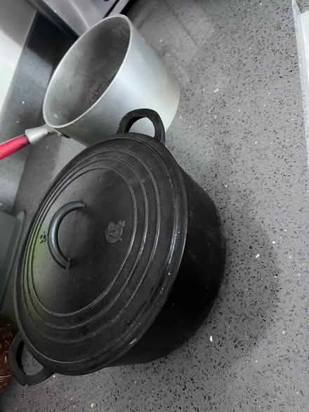 Photo of free Cast iron casserole pot and saucepan (The Triangle Estate RH15) #1