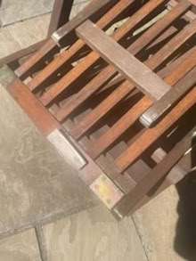 Photo of free 2 wooden steamer chairs & cushions (IG10) #3