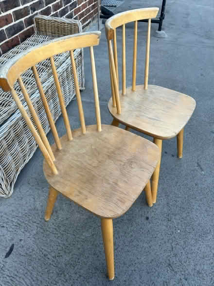 Photo of free Pair of Solid Wooden Dining Chairs (Kidbrooke, South East London) #1