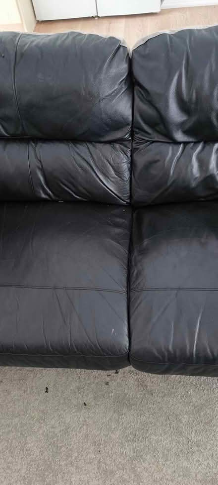Photo of free 2 seater couch black mostly leather (Newcastle, Co. Wicklow) #3