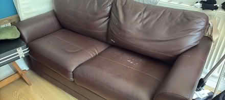 Photo of free Brown Leather sofa bed (Gregson Lane PR5) #1