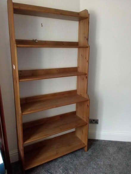 Photo of free Tall wooden bookcase (Haltwhistle) #1