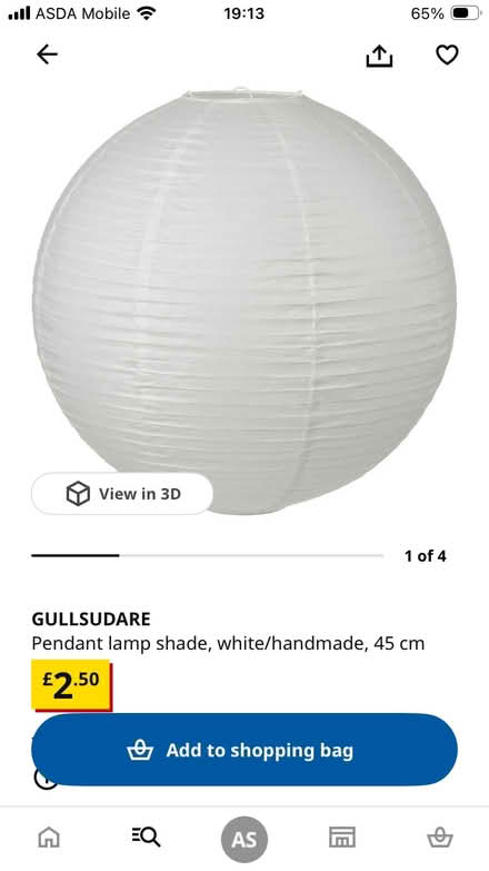 Photo of free IKEA white paper lampshade (GMV SE10) #2
