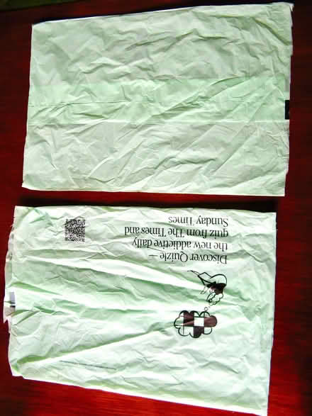 Photo of free About 70 so called "compostable" bags 12 inches by 17 (Croham CR2) #1