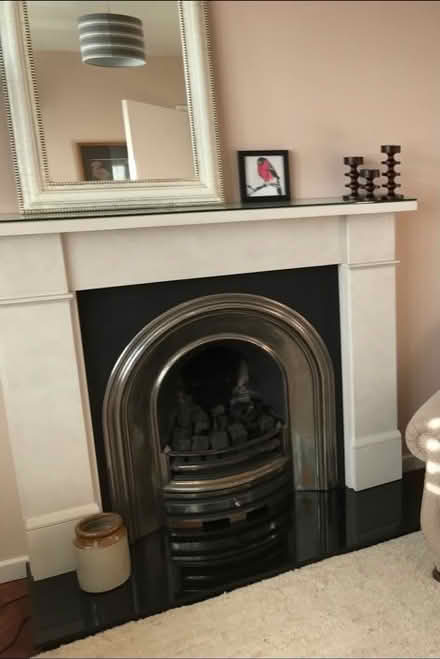 Photo of free Marble, granite and cast iron surround and hood, mock coals (Millthorpe S18) #2